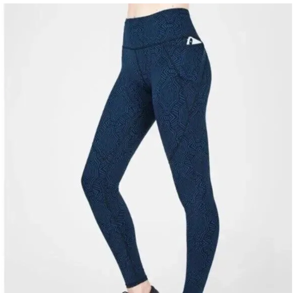 Sweaty Betty Power Sculpt Technical Full Length Leggings - Blue Interlinked - Xs